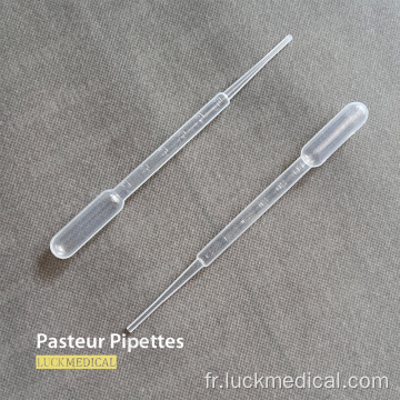 Pipettes de pasteur en plastique 3 ML Utilisation du laboratoire